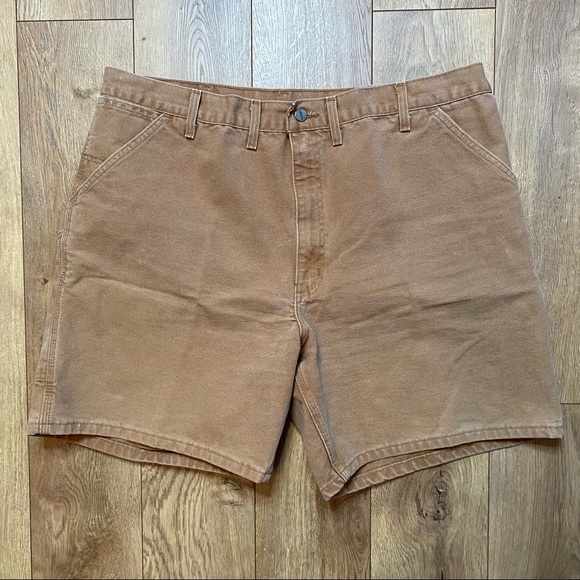 Carhartt Other - Carhartt Cotton Duck Canvas Utility Shorts 40 Brown Work USA Made Vintage 7 Inch